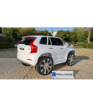 Coche de batería 12V Volvo XC90, Mando Rc, Ruedas de goma, Blanco - LE1997